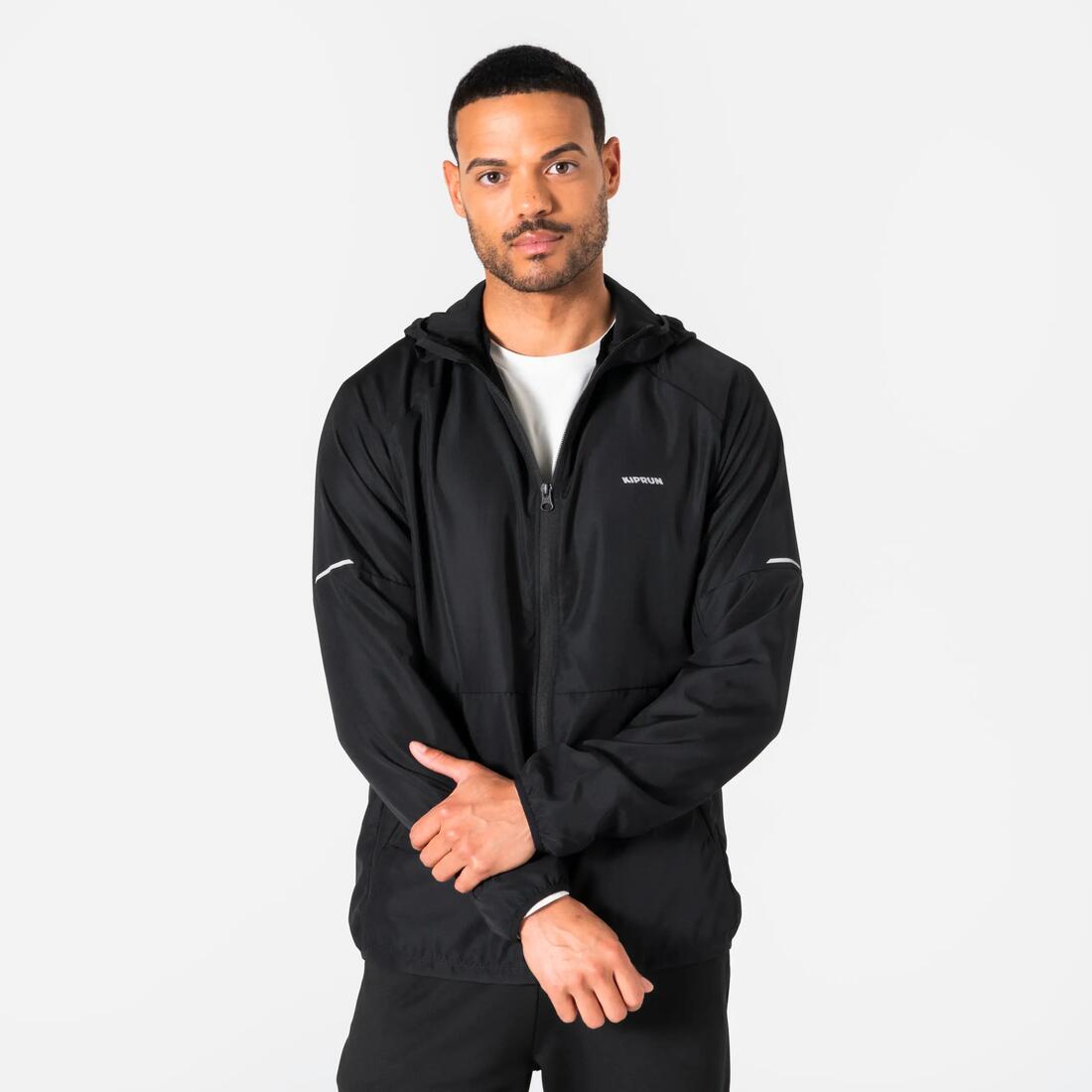 Veste coupe-vent de running & trail running Homme - KIPRUN Run 100 Noire