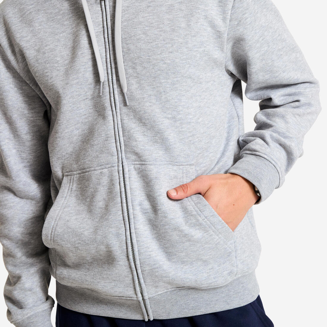 Sweat de sport zippé à capuche chaud homme, bleu foncé