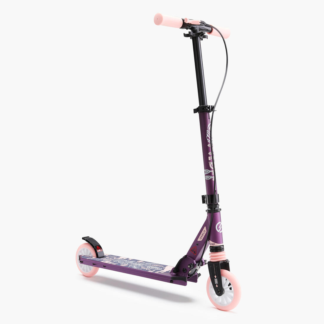 Trottinette enfant mid5 avec frein au guidon et suspension violette