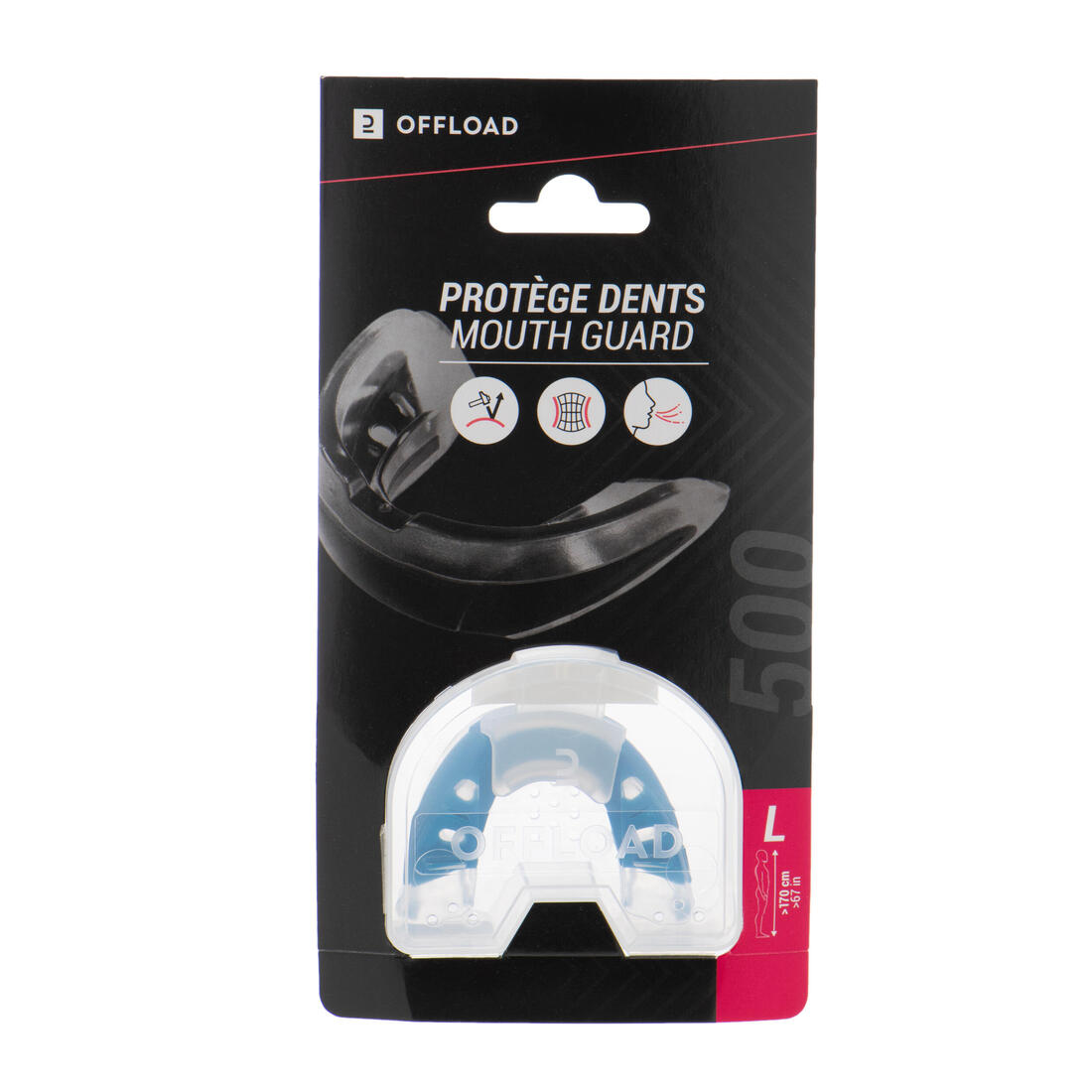 Protège dents de rugby R500 Taille L bleu  ( joueur(se) > à 1.70M )