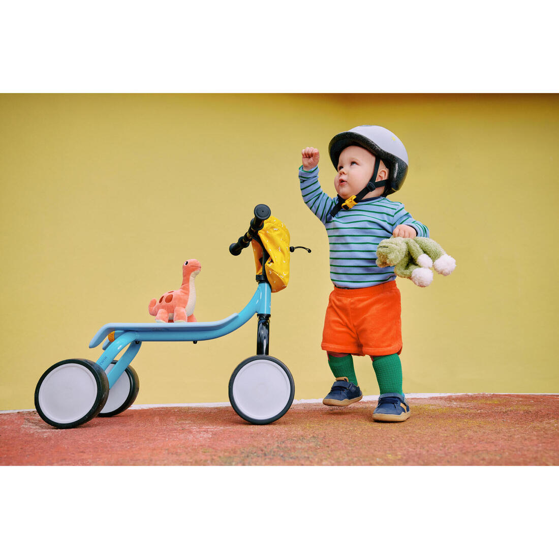 Casque velo bebe et enfant 44-55 cm, play 100 gris