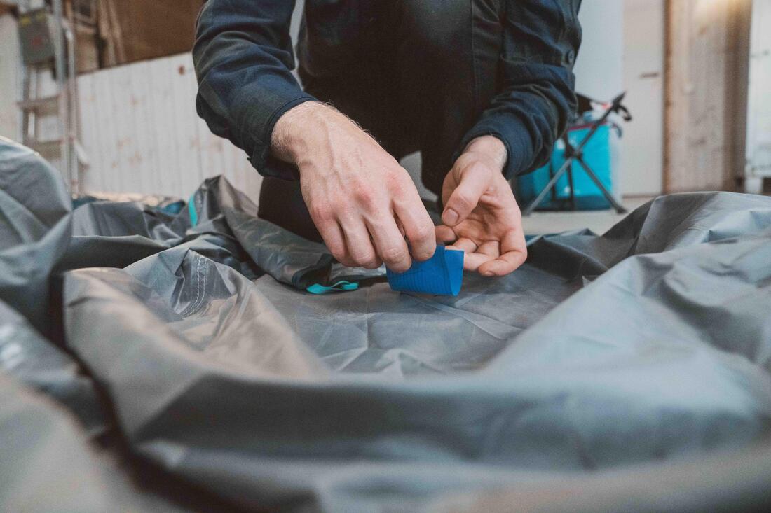 Rouleau autocollant de réparation textile multi-usage, bleu