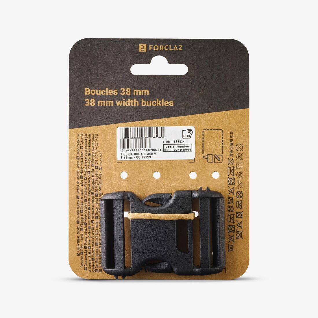 Boucle de serrage sac à dos à double pin lock, 38mm