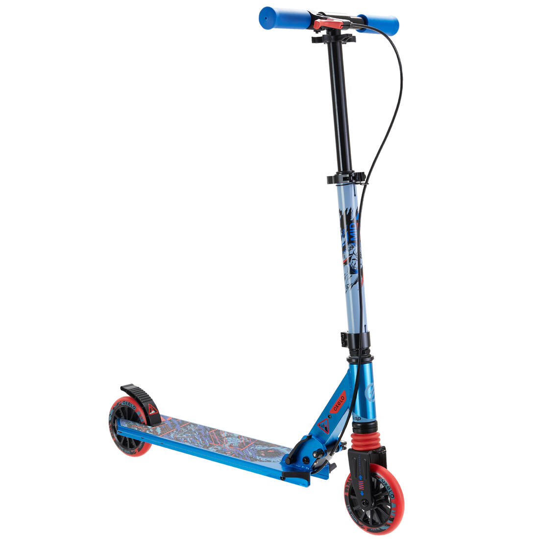 Trottinette enfant mid5 avec frein au guidon et suspension violette
