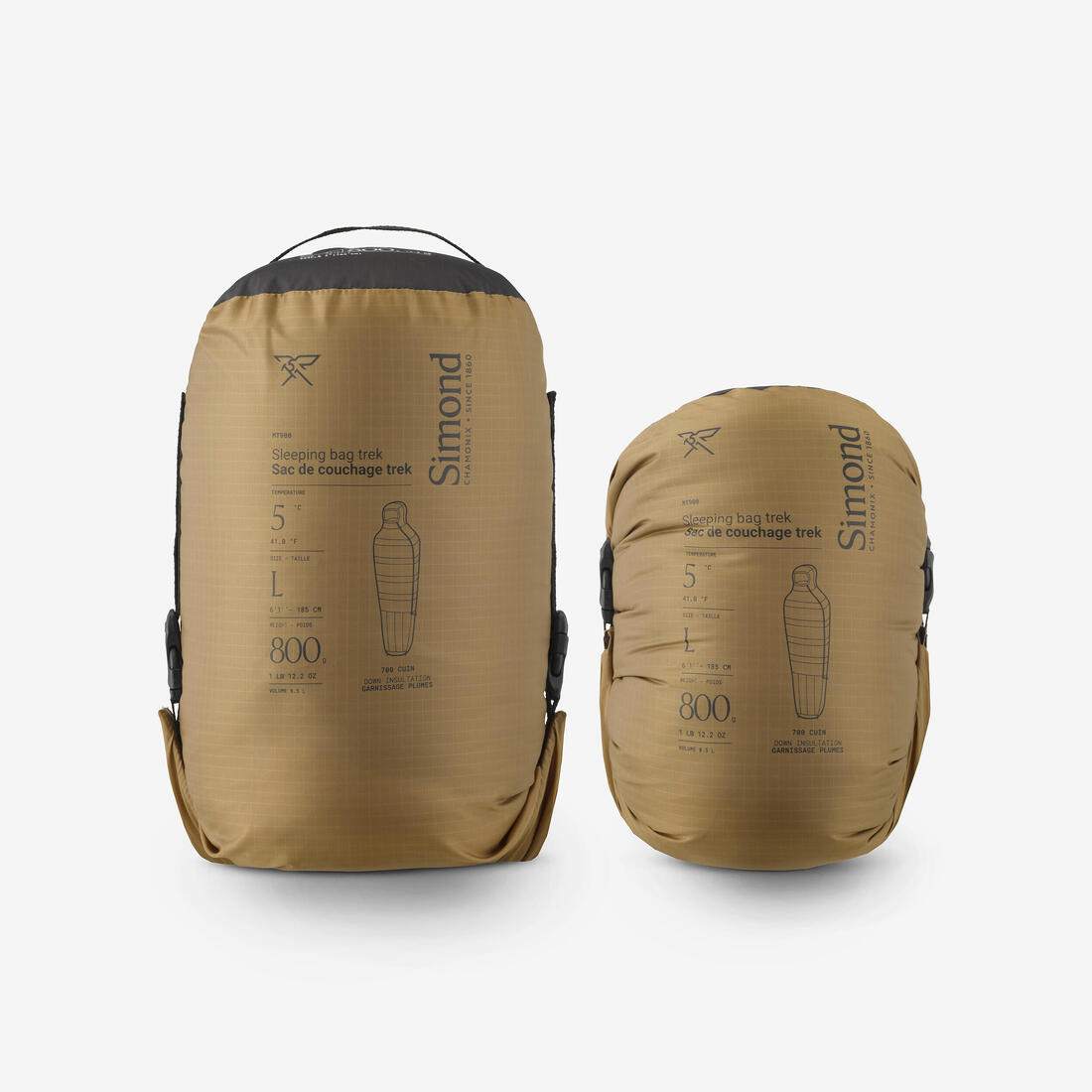 Sac de couchage de trekking 5°C en duvet, léger et compact, MT900