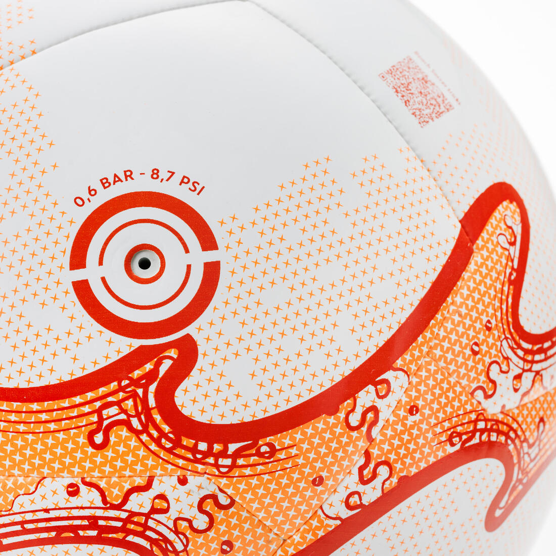 BALLON DE BEACH SOCCER HYBRIDE  LIGHT TAILLE 5 BLANC / ORANGE