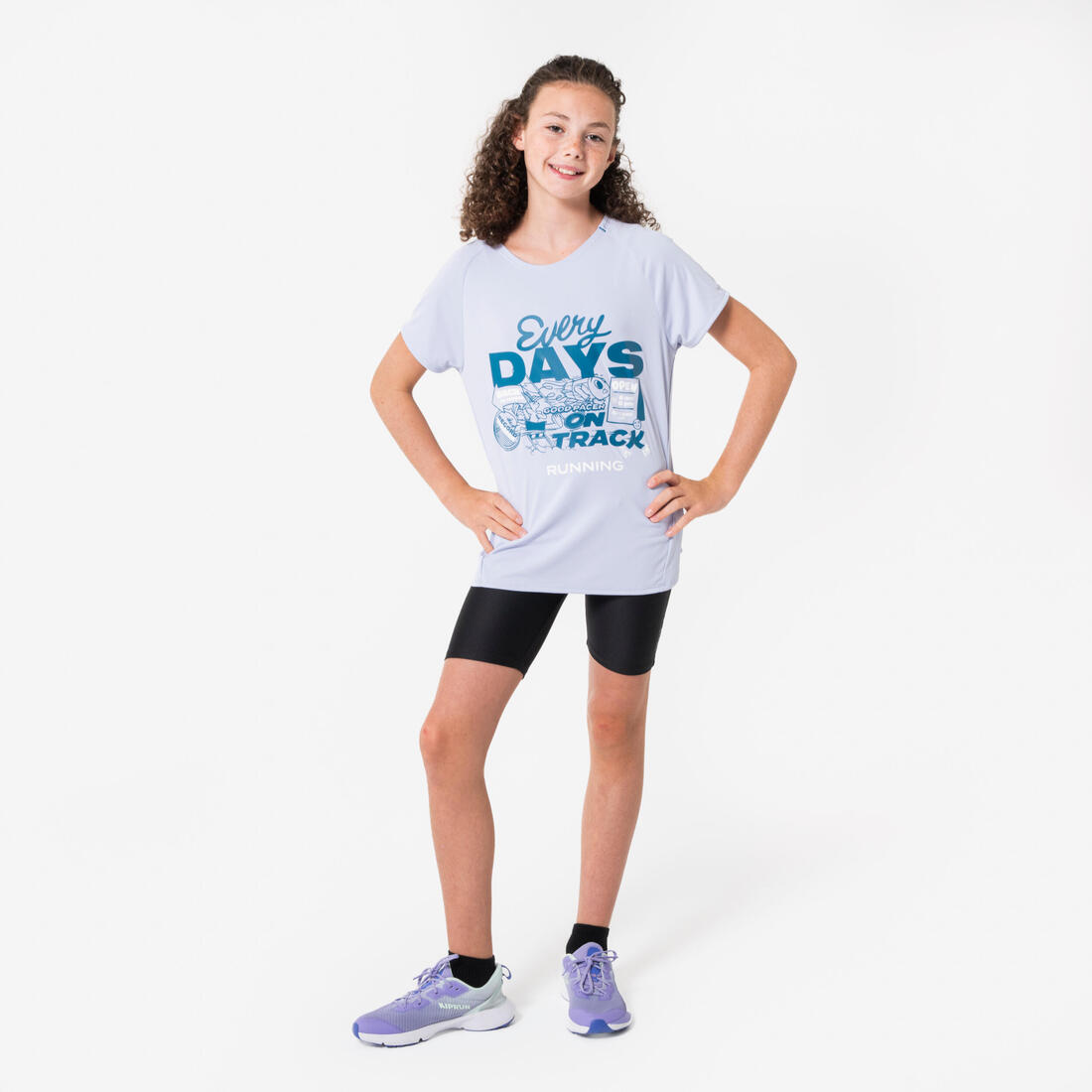 T-shirt de running respirant Fille - KIPRUN DRY+ 500 pastel