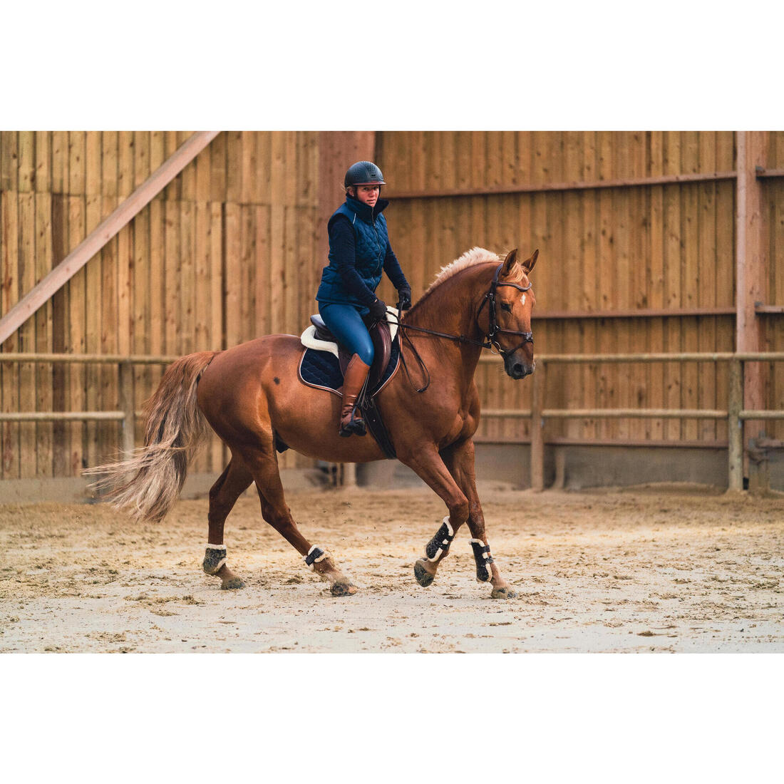 Guêtres équitation ouvertes mouton synthétique - 580 marrons x2