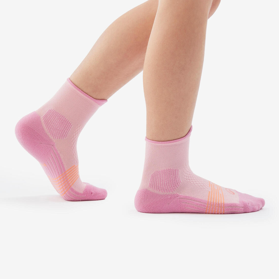 Chaussettes de randonnée enfant (lot 2 paires), HIKE500 Mid marron et