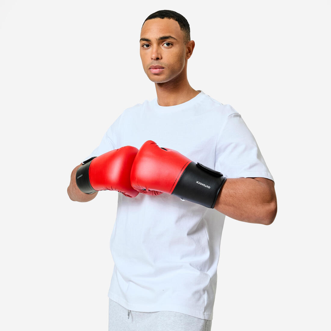 Gants de boxe training pour débutant adulte, rouge et noir