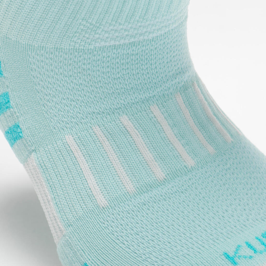 Lot X2 de chaussettes enfant AT 500 mid turquoise et rayées turquoises grises