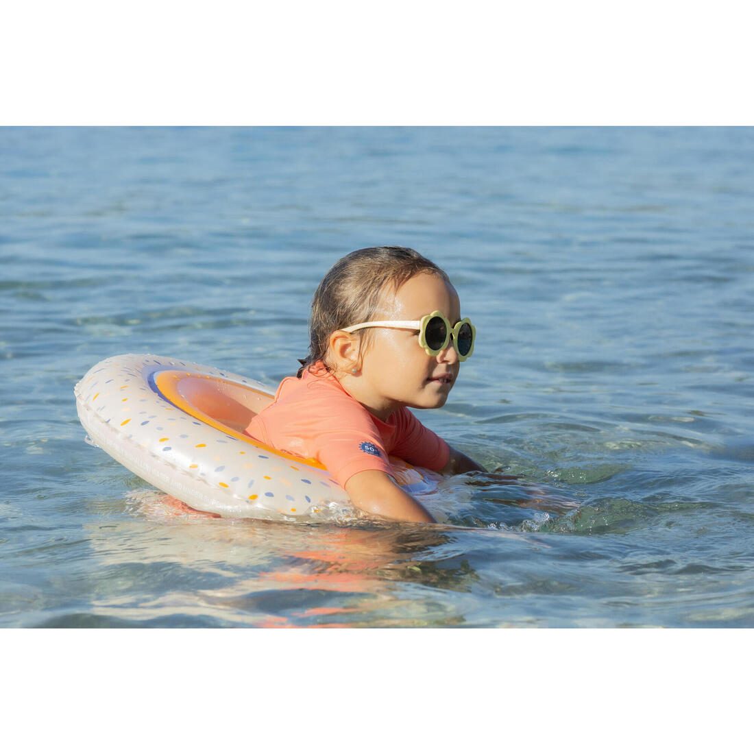 Bouée piscine gonflable 51 cm vert imprimé "PANDAS" pour enfant 3-6 ans
