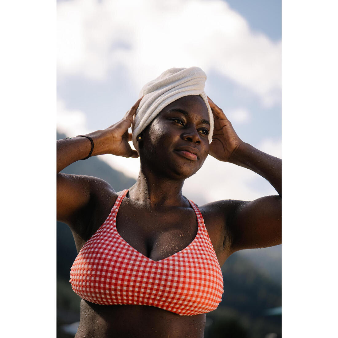 Haut de maillot de bain de natation femme, Lila ara