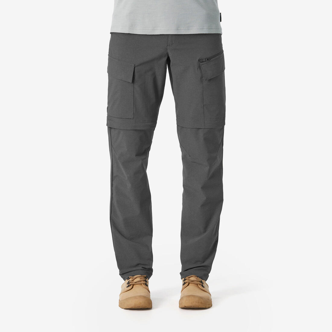 Pantalon modulable 2 en 1 de trek voyage homme, Travel 500 modul camel