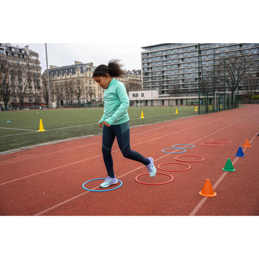 Legging de running Enfant sans couture - KIPRUN CARE 500 Marine