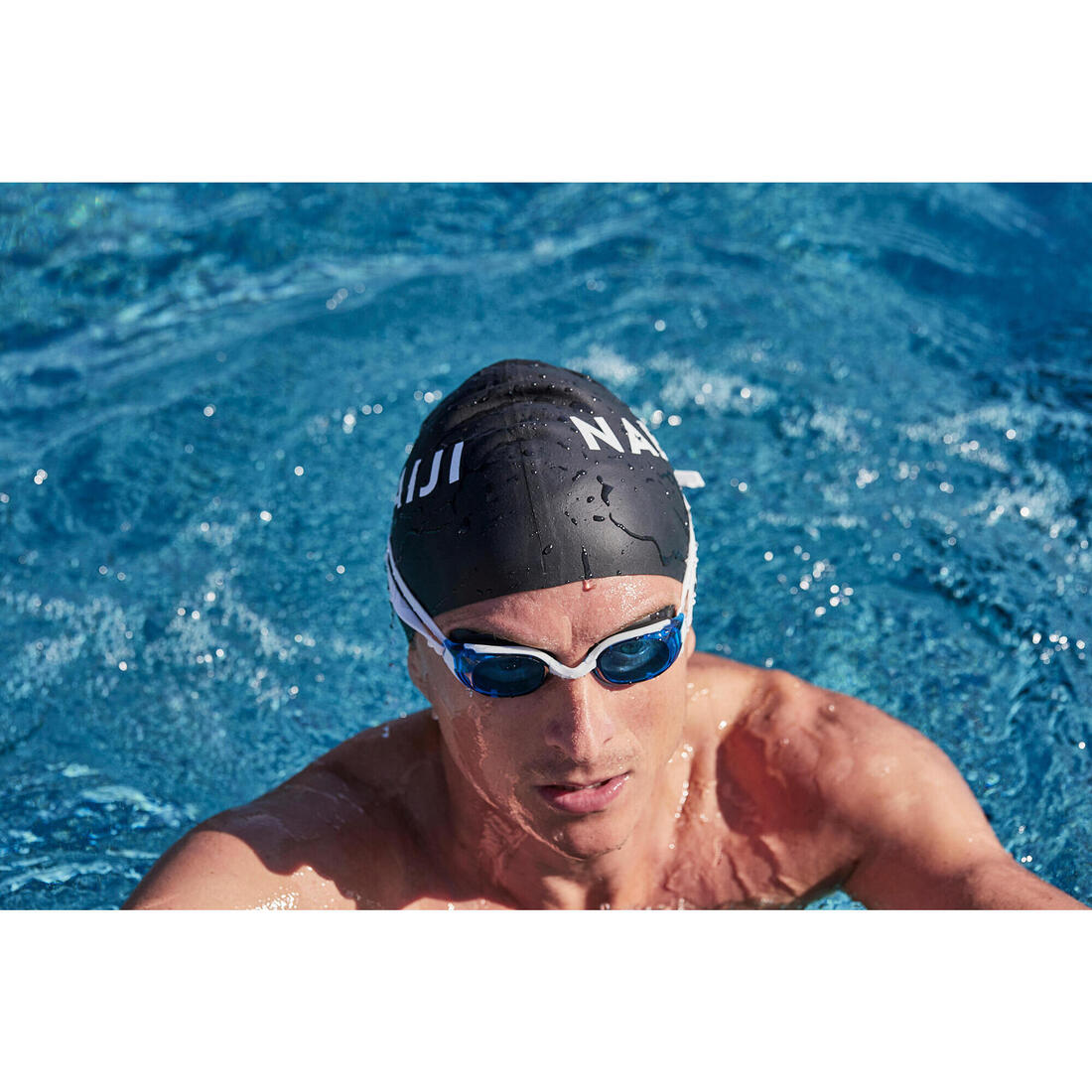 Lunettes de natation Taille Unique - Bfit blanches verres miroirs