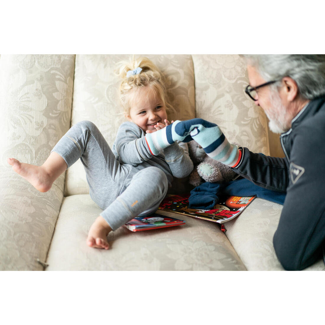 Chaussettes ski bébé WARM turquoises