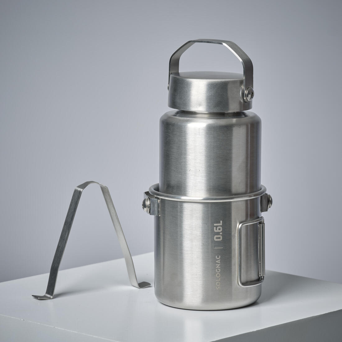 GOURDE Bushcraft bouchon à vis 1L Acier Inoxydable Grise
