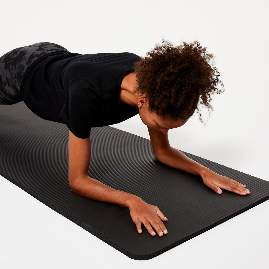Tapis de Pilates large et ultra confort épaisseur 20 mm, noir