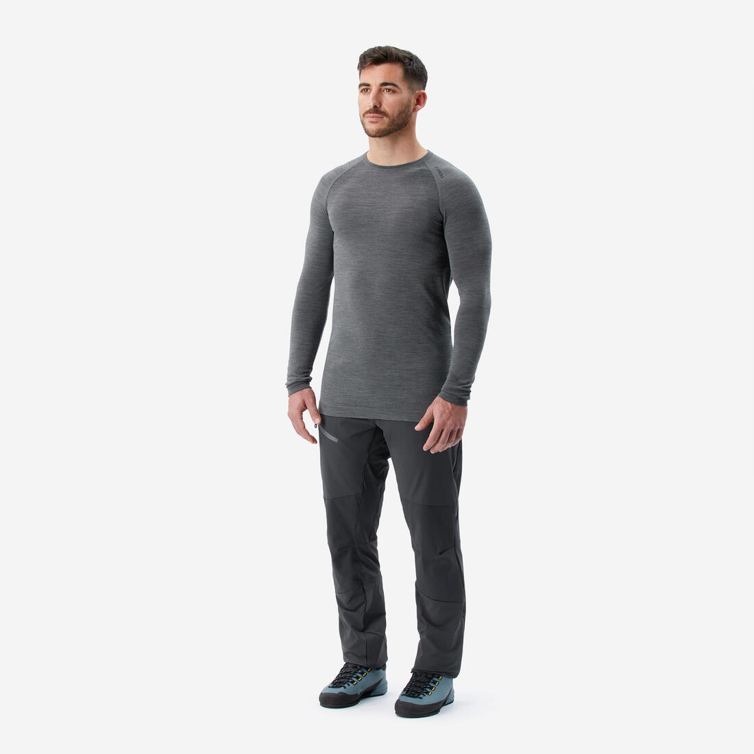 Tee-shirt seamless manches longues en laine mérinos homme - alpinisme