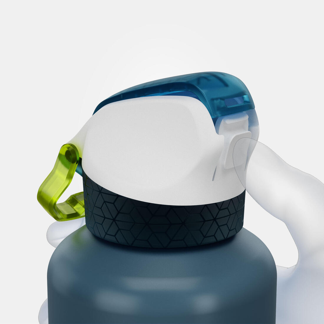 Gourde alu enfant 0,6L, bouchon instantané, pipette et paille, en alu recyclé
