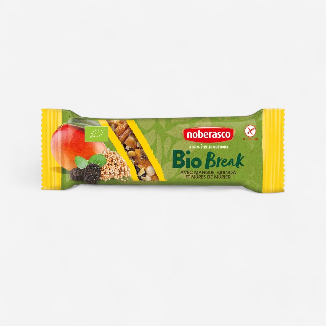 Barres de fruits Mangue, Quinoa, Mures Bio et sans gluten