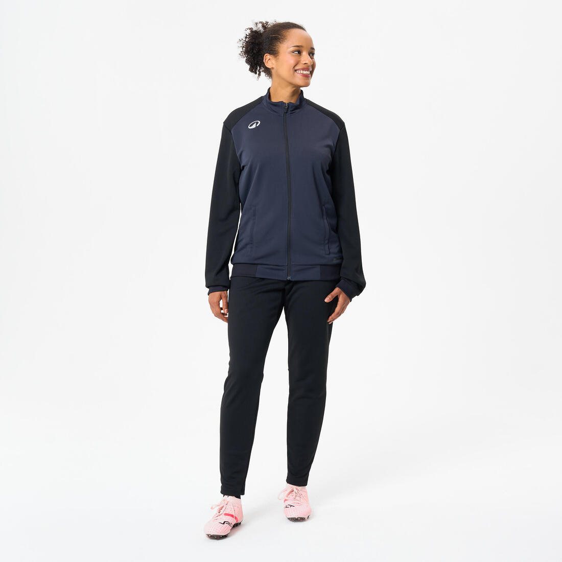 Veste de football d'entrainement ESSENTIELLE  noire et grise