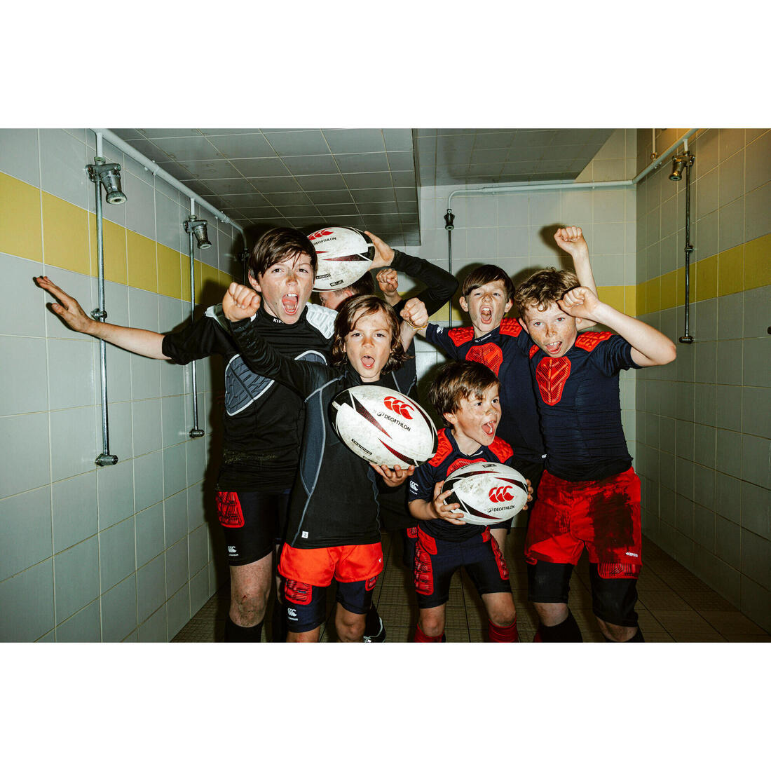 Sous-short de protection de rugby Enfant - R500 Decathlon | Canterbury bleu