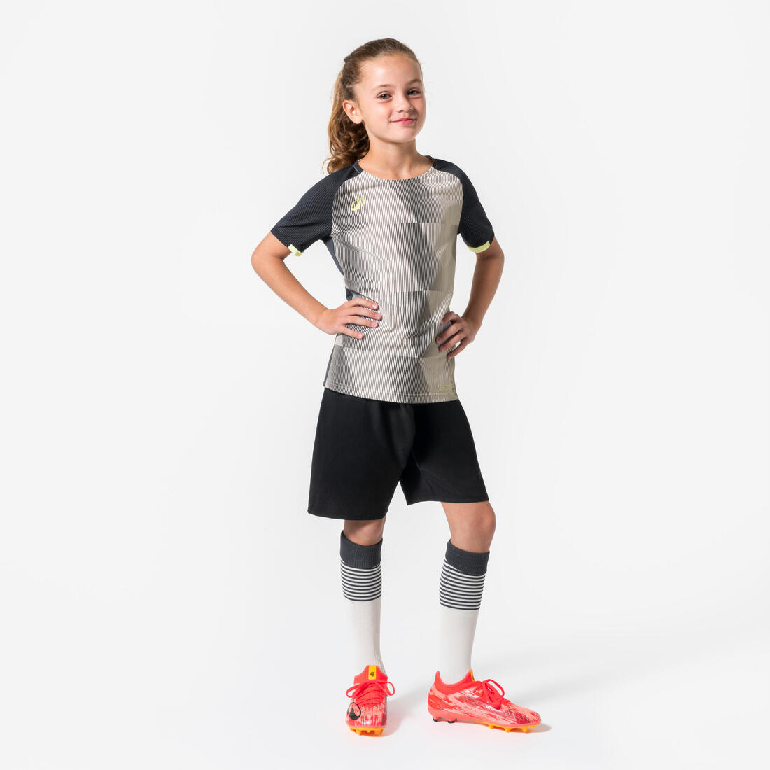 Maillot de football enfant manches courtes VIRALTO Jr Block Bleu ciel et