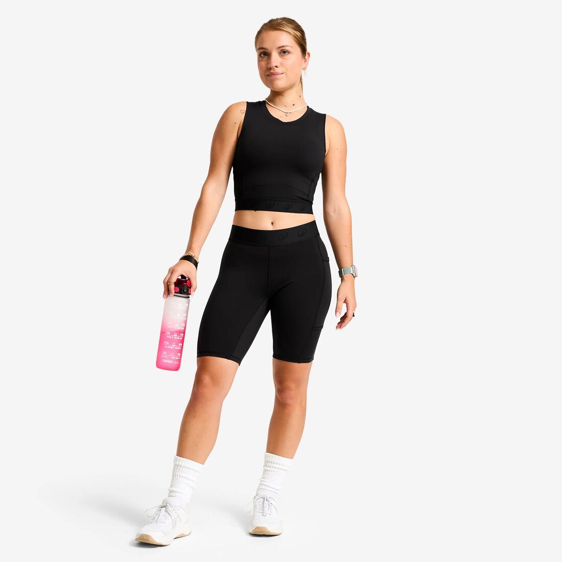 Cycliste de cardio extensible femme, noir