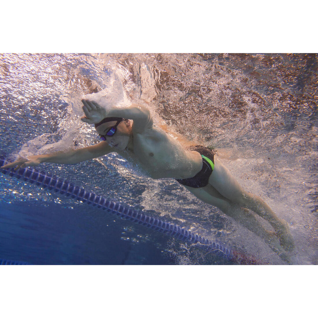Maillot de bain slip natation garcon  900 yoke grad vert