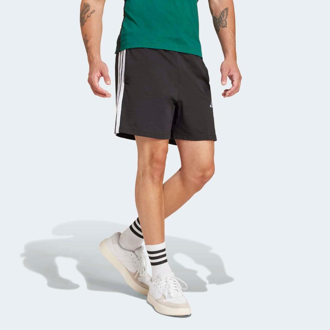 Short en coton avec poche pour homme, noir