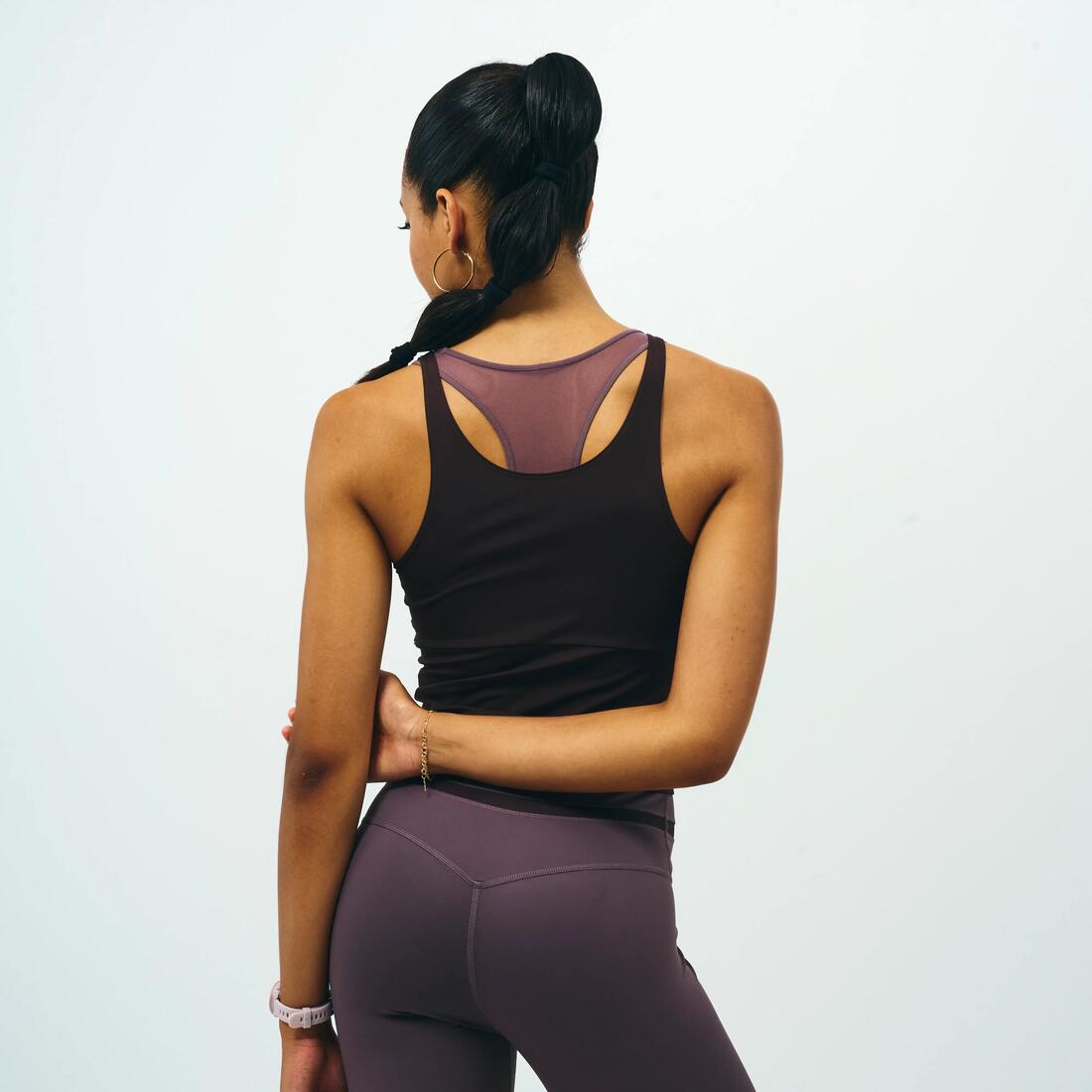 Débardeur col rond extensible femme, collection limitée Pilates