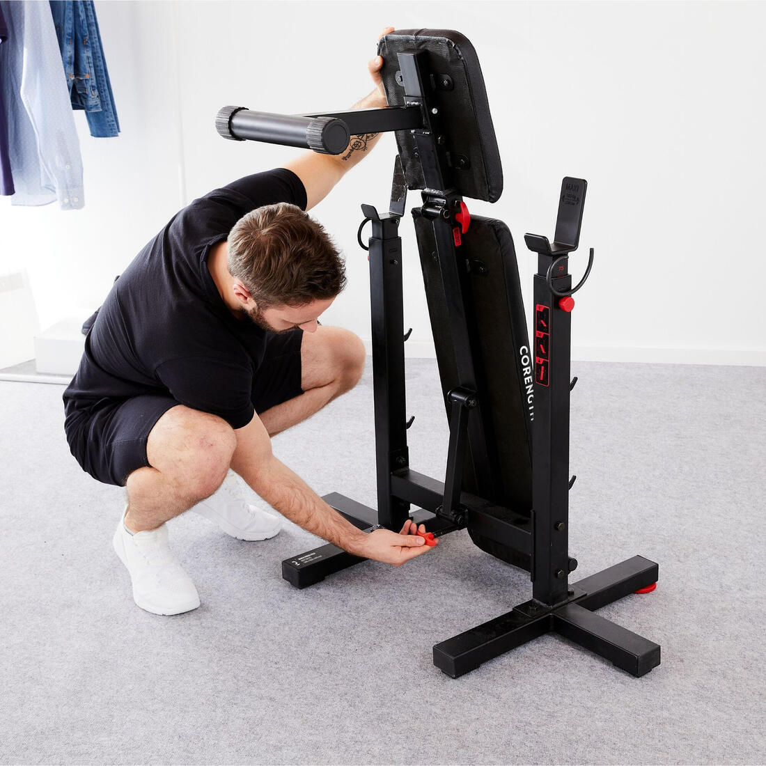 Banc de musculation avec chandelles pliables, inclinable - bench press fold