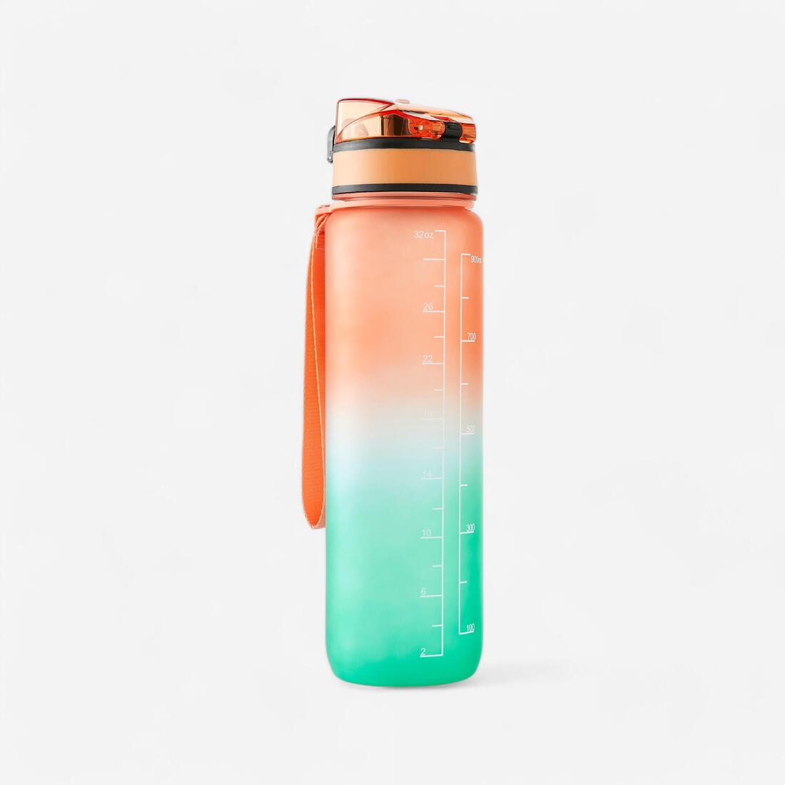 Gourde de fitness motivation 1 litre -  orange vert