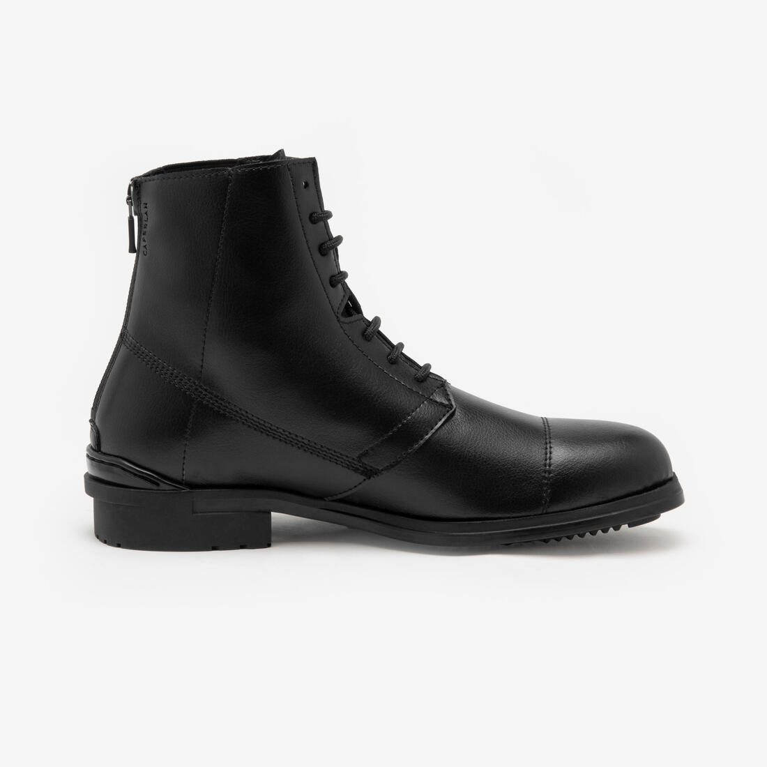 Boots équitation lacets synthétique- 500 noires