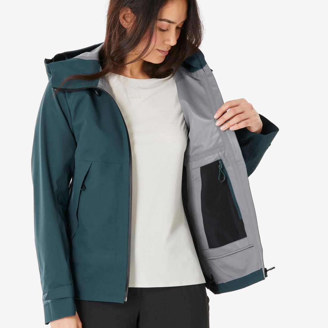 Veste de randonnée imperméable femme, MH500