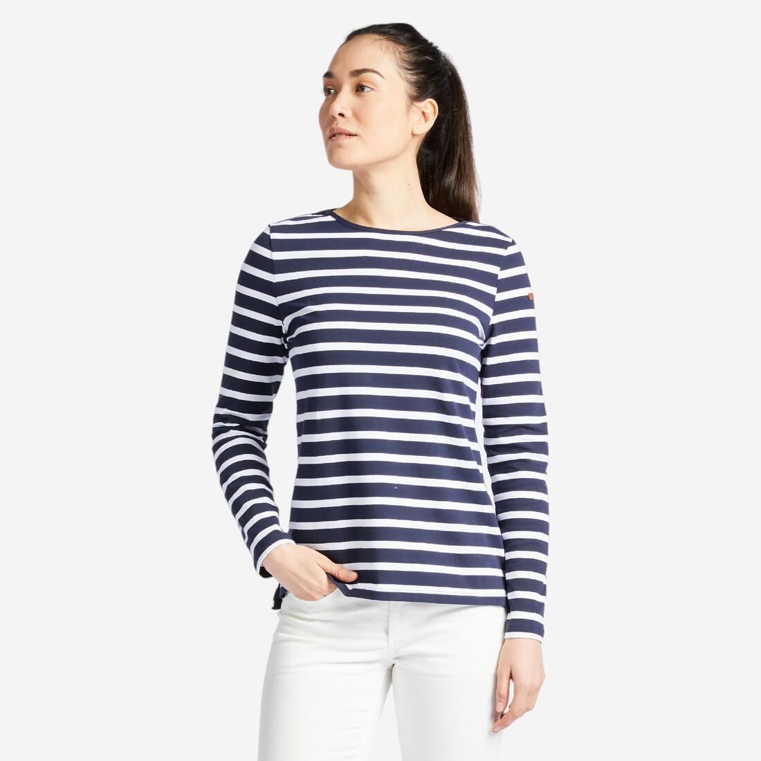 Tee-shirt marinière manches longues Femme Sailing 100