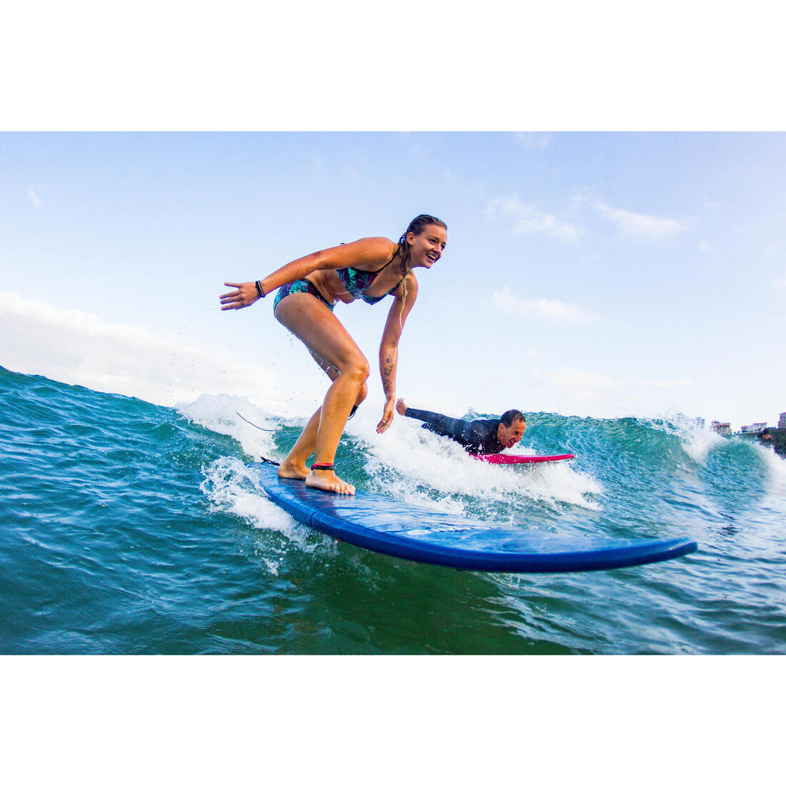 Haut de maillot de bain brassière de surf femme réglable dos BEA LOVINA BLEUE