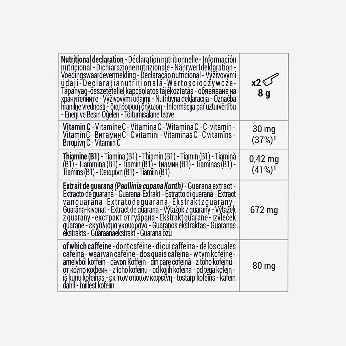 Boisson énergisante en poudre pêche 160g