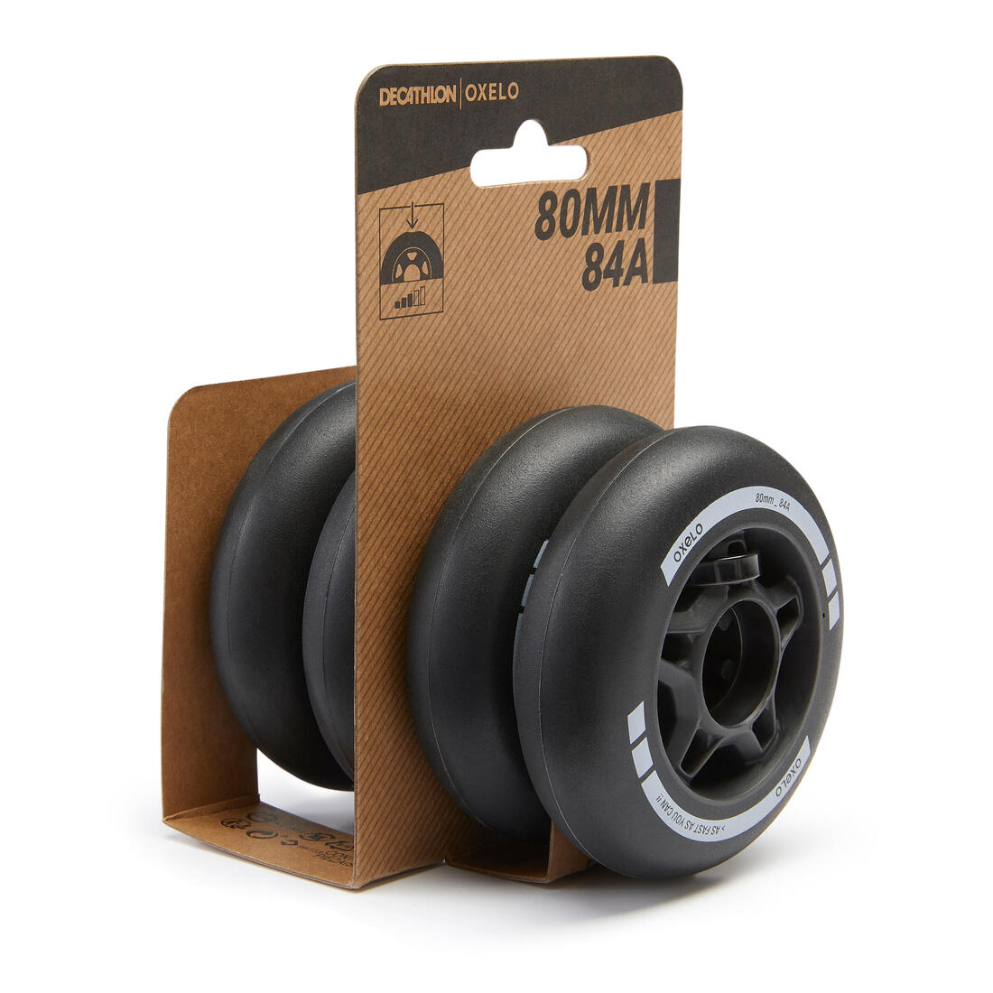 4 roues de roller en ligne fitness FIT 80mm 84A blanches