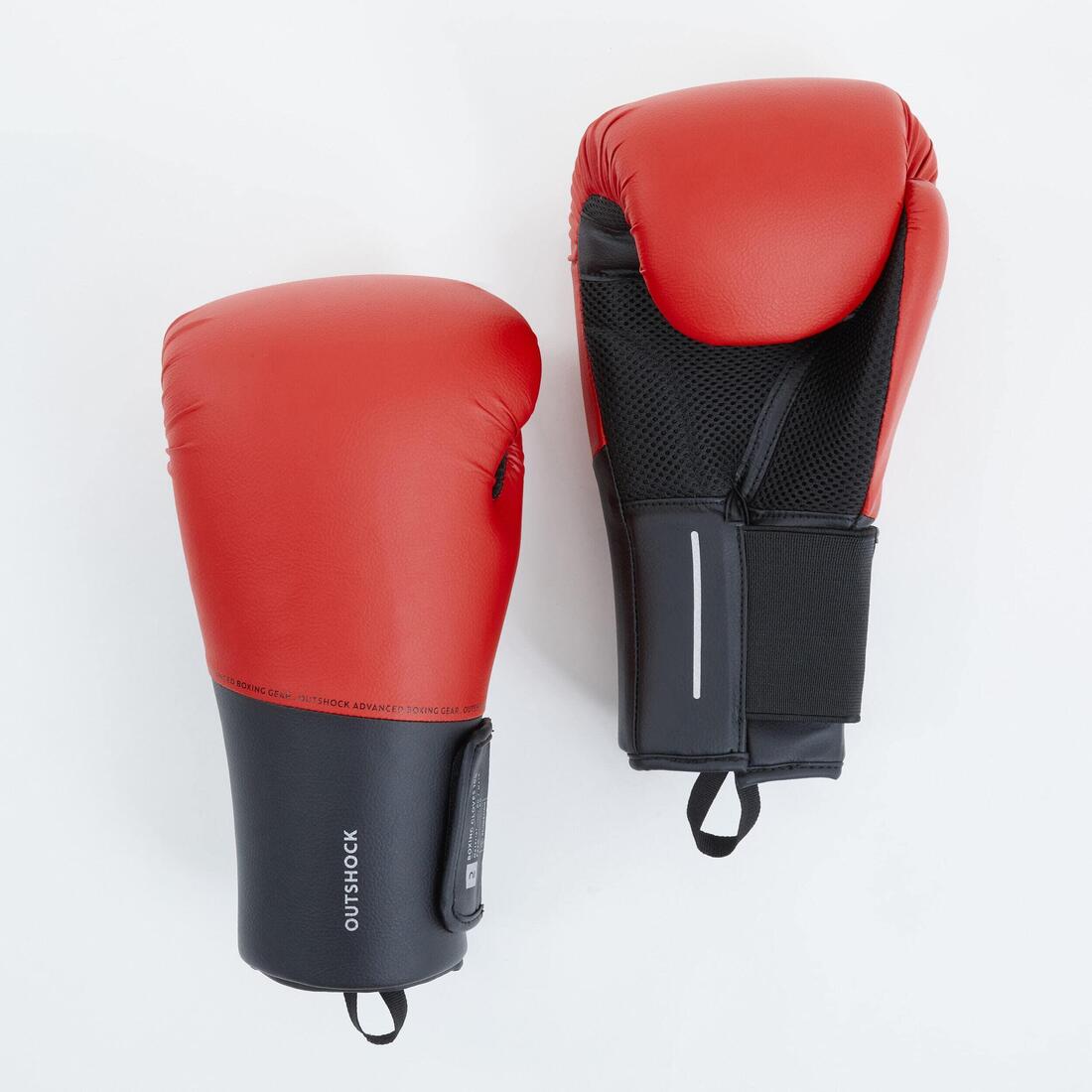 Gants de boxe training pour débutant adulte, rouge et noir