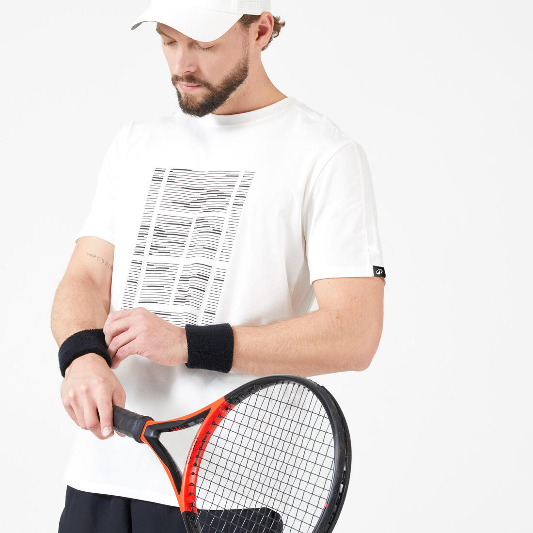 T-shirt de tennis homme - tts soft blanc cassé