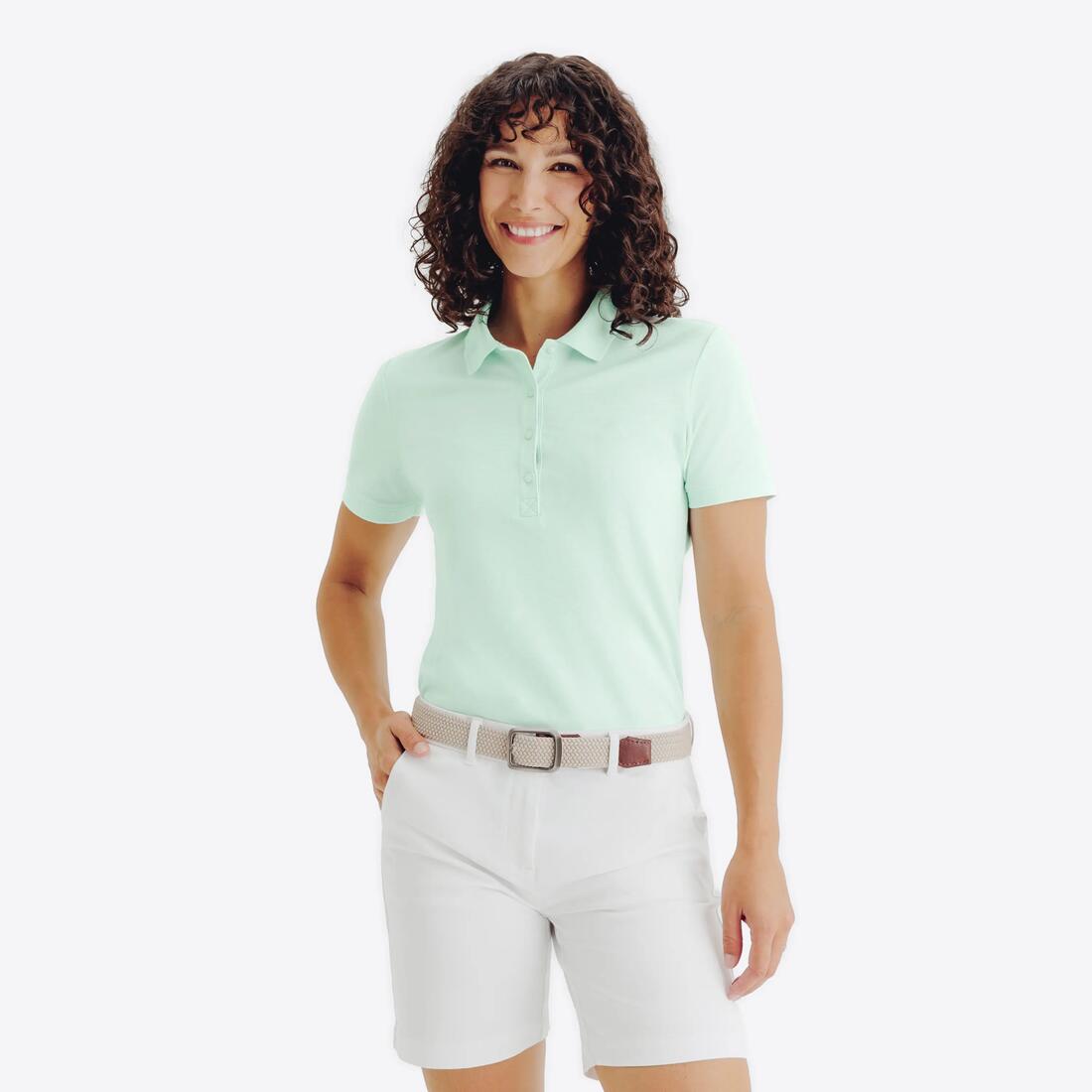 Polo golf en coton polyester manches courtes femme, MW500 beige clair