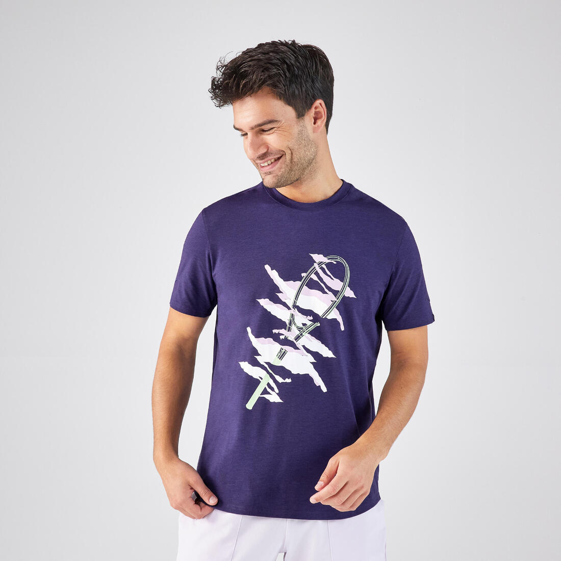 T-shirt de tennis homme - tts soft blanc cassé