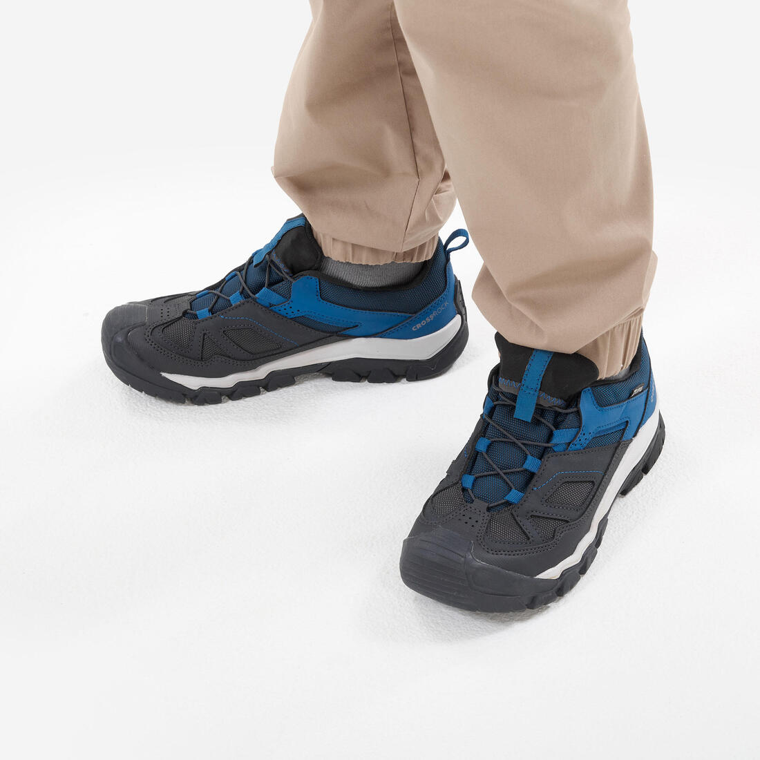 Chaussures imperméables de randonnée enfant avec lacet - CROSSROCK bleues 35-38