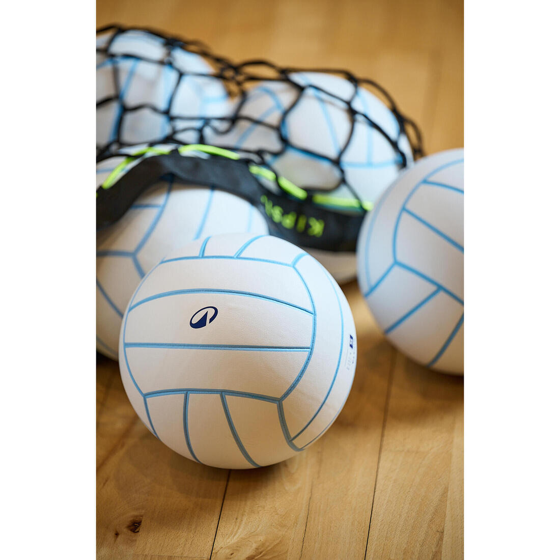 Ballon de volley-ball V500 gris, bleu et