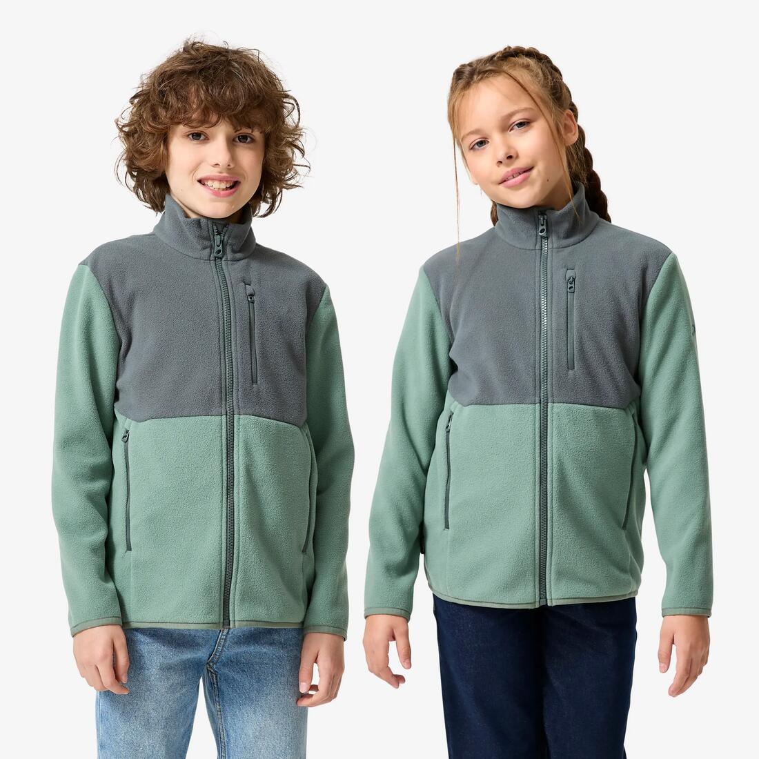 Veste polaire de randonnée enfant 7-15 ans, MH500 bleu et