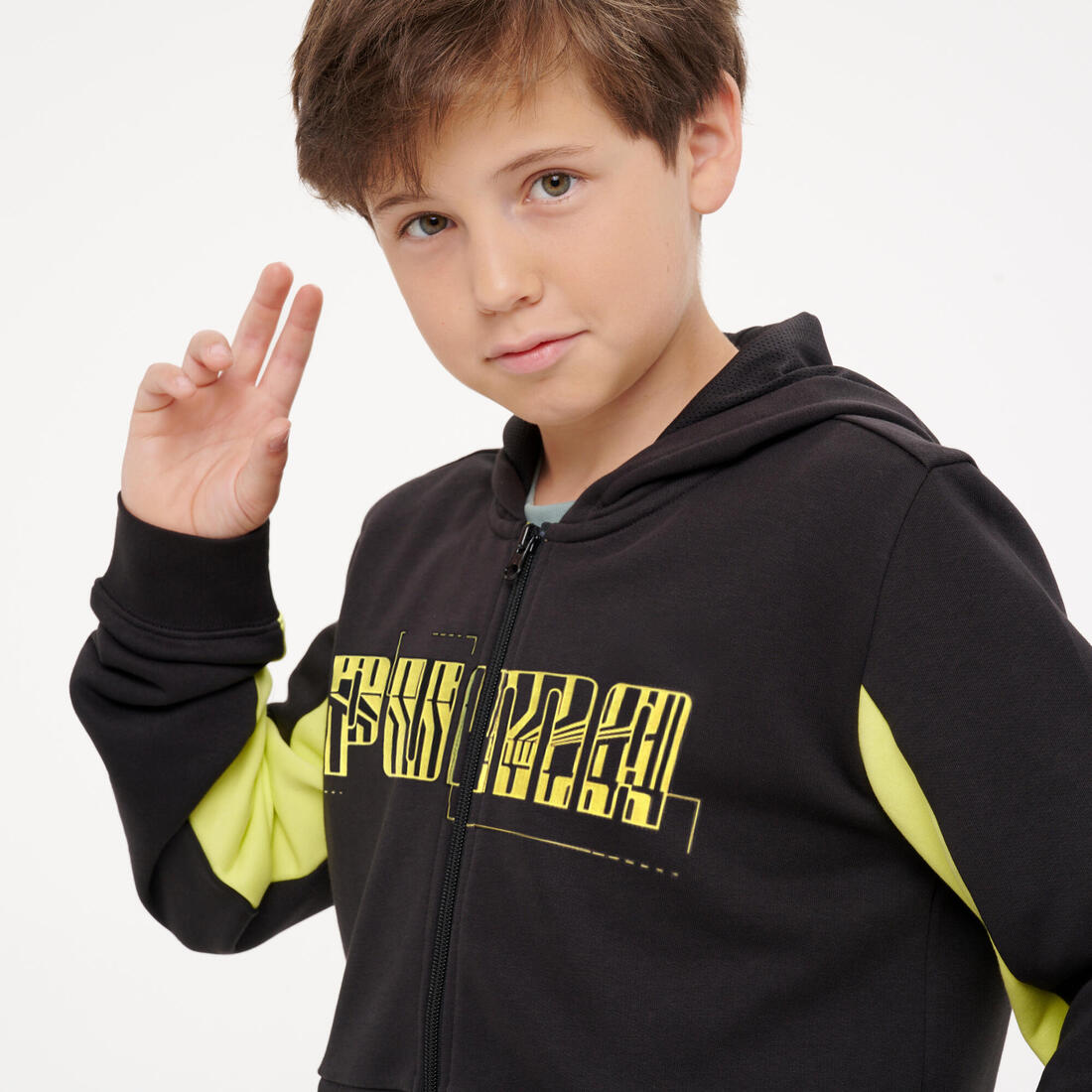 Ensemble de survêtement zippé enfant, noir et