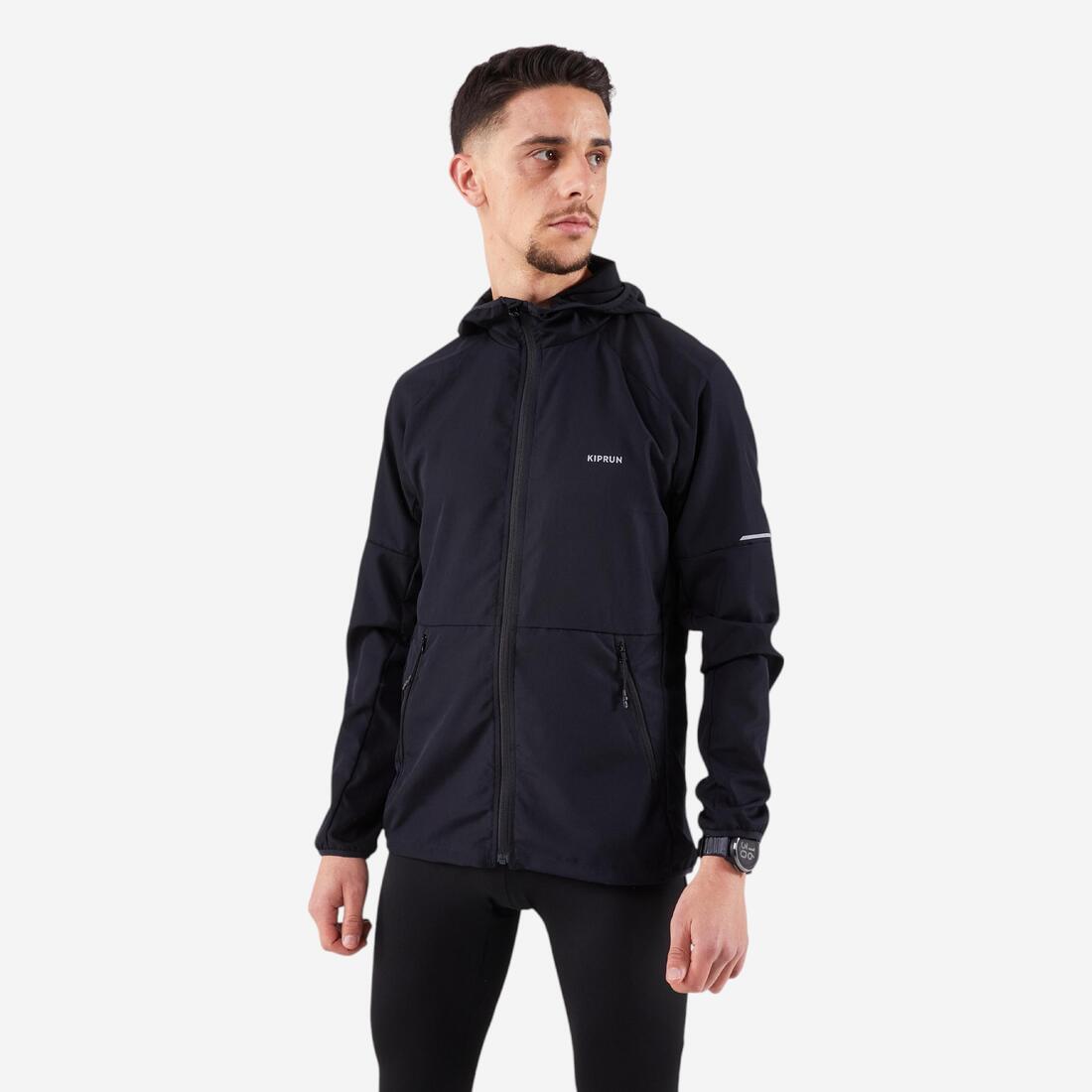 Veste coupe-vent de running & trail running Homme - KIPRUN Run 100 Noire